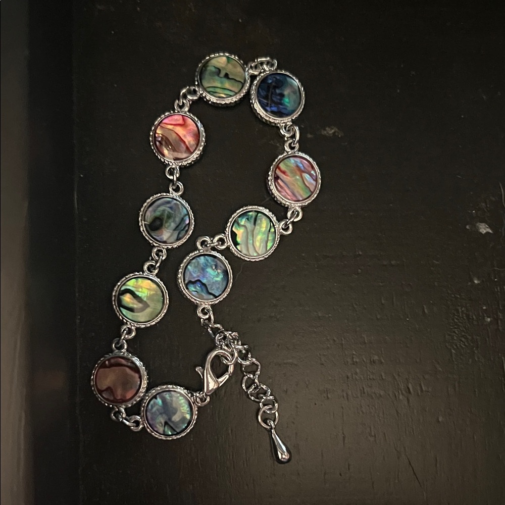 Silver Abalone Shell Bracelet
